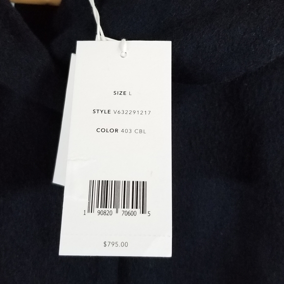 VINCE Wool and Cashmere Navy Jacket  w/ Hood, Lg - Picture 8 of 11